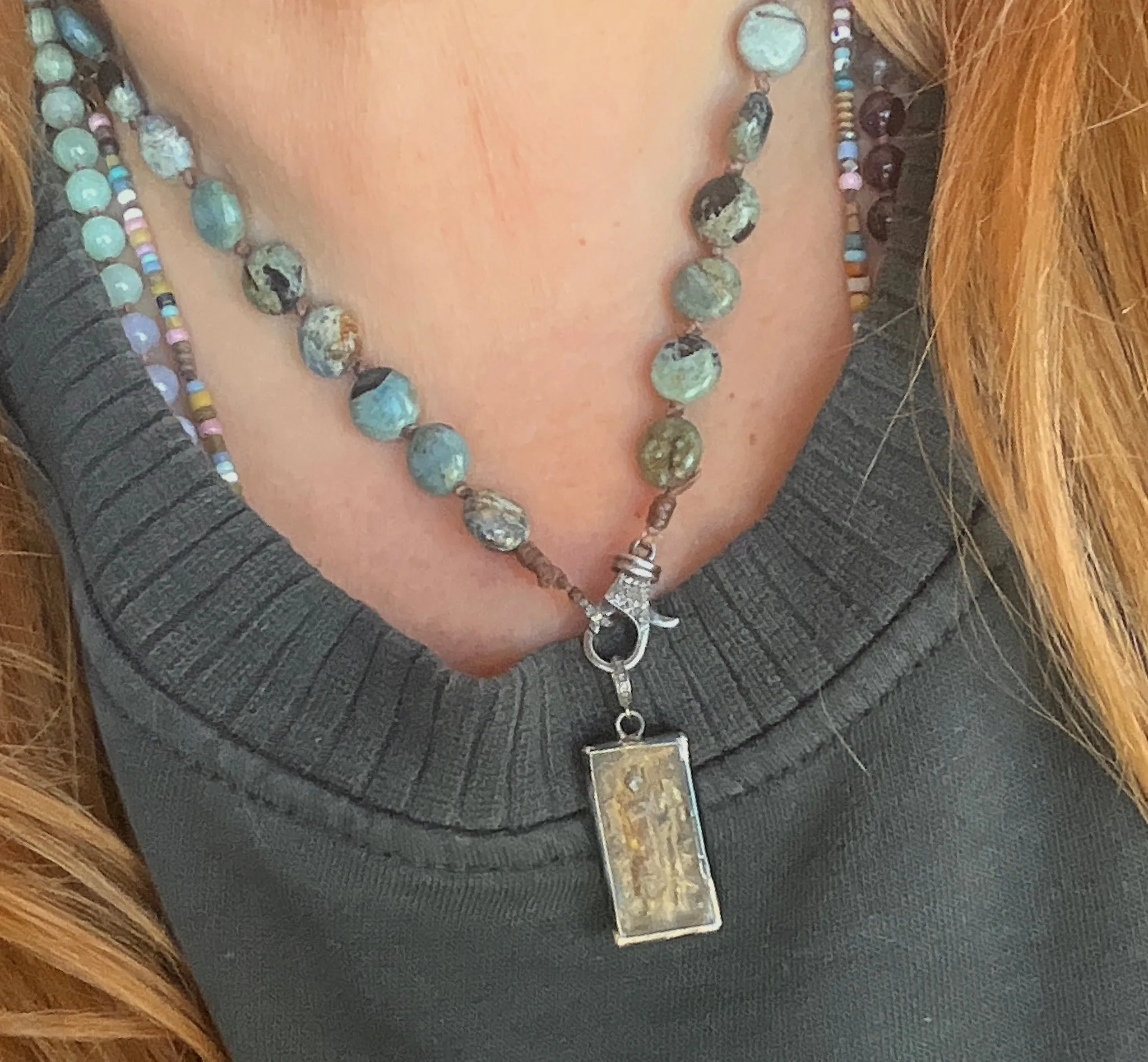 Self-Nurturing Larimar Buddha Necklace