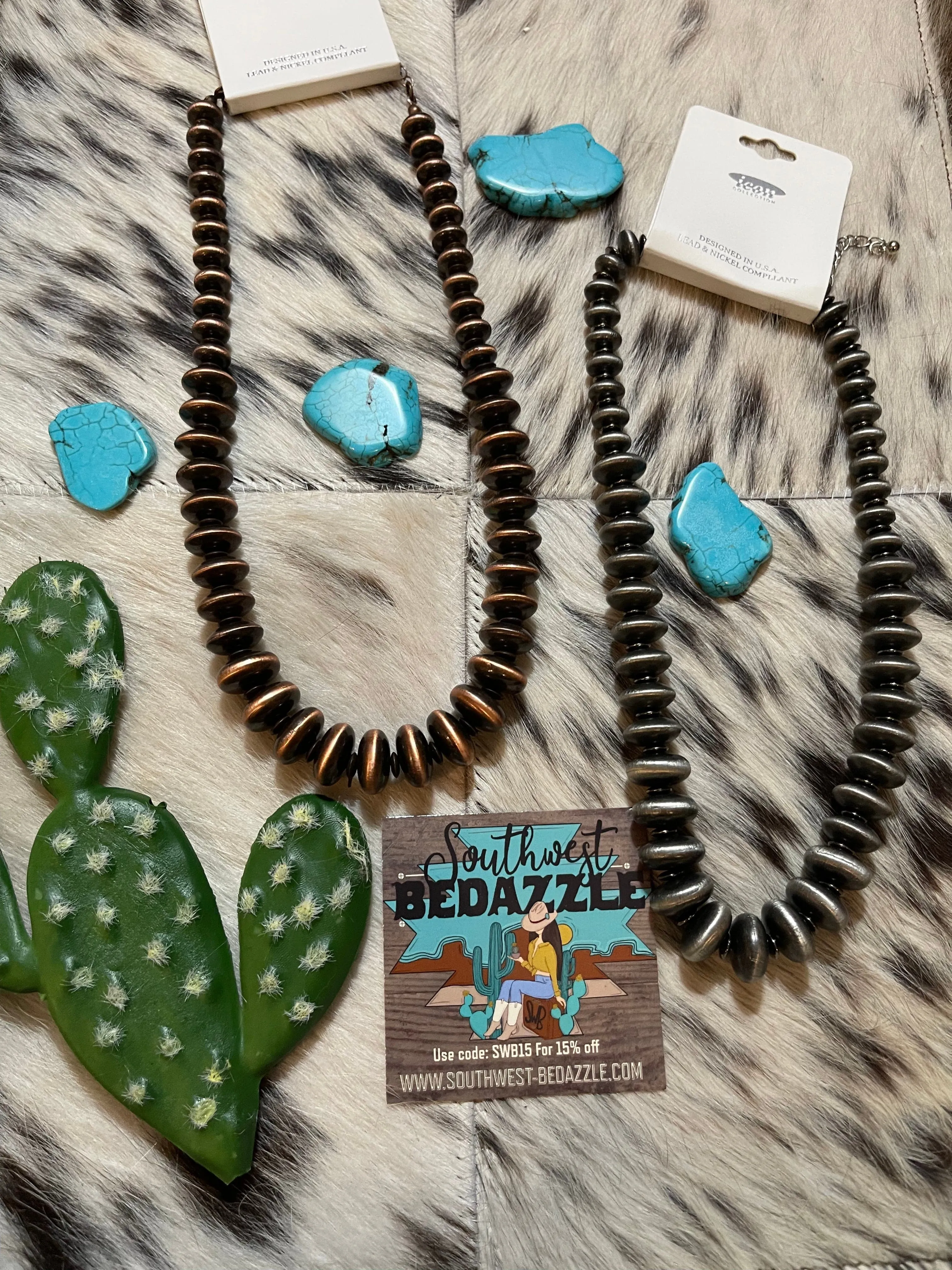 Solid Short 16” Western Navajo Disk  NECKLACE SET