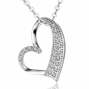 Sterling Silver Open Heart Necklace