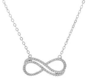 Tansy 18k White Gold CZ Crystal Infinity Pendant Necklace