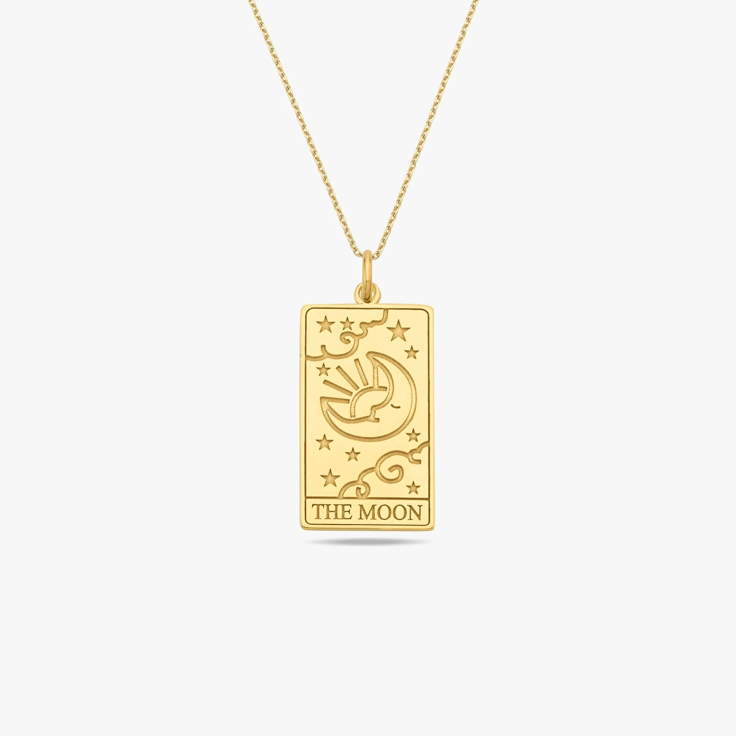 Tarot Card Necklace the Moon| 14K Gold Vermeil