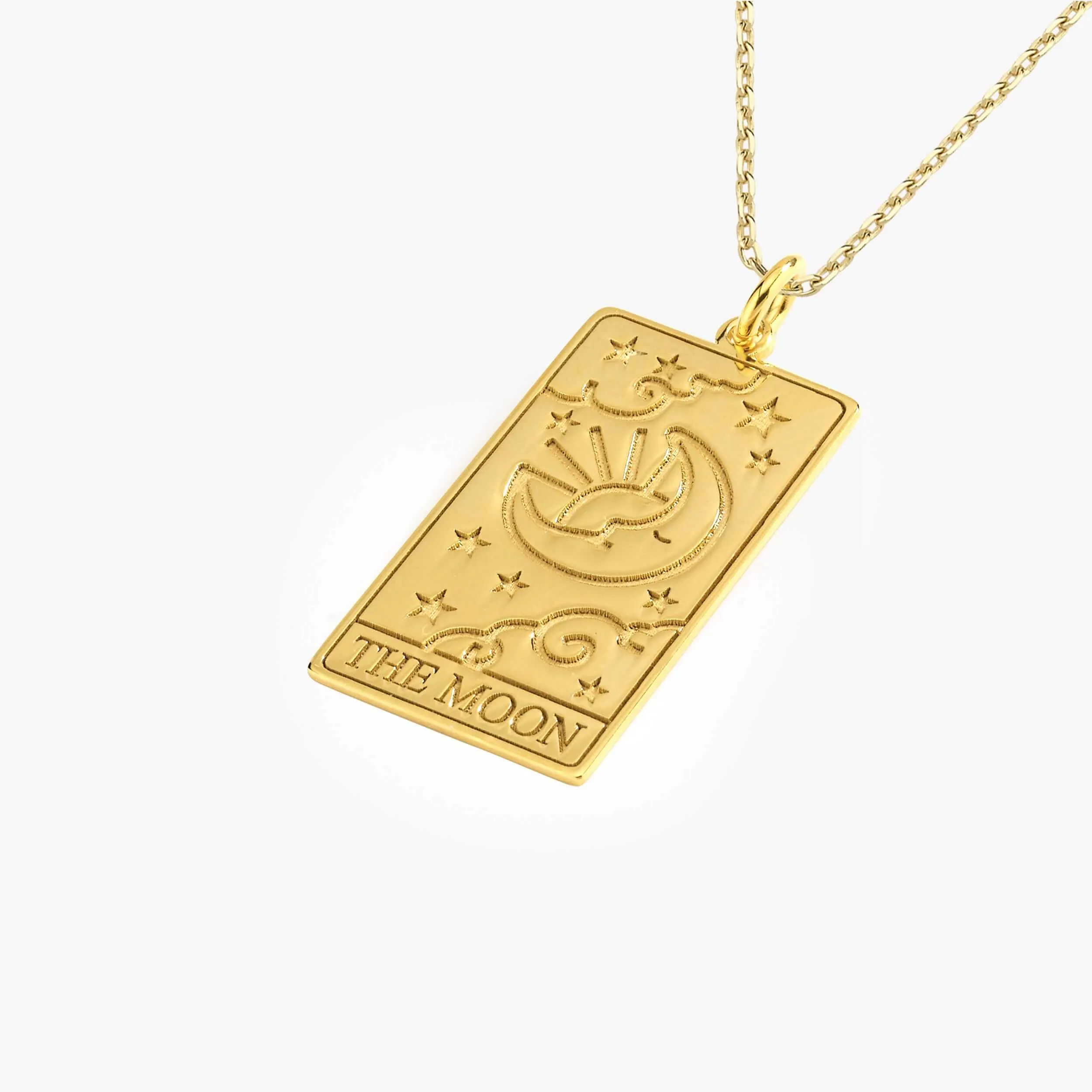 Tarot Card Necklace the Moon| 14K Gold Vermeil