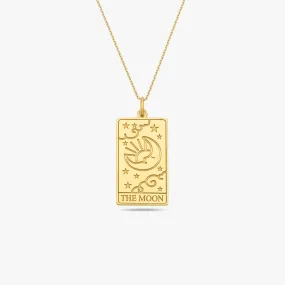 Tarot Card Necklace the Moon| 14K Gold Vermeil