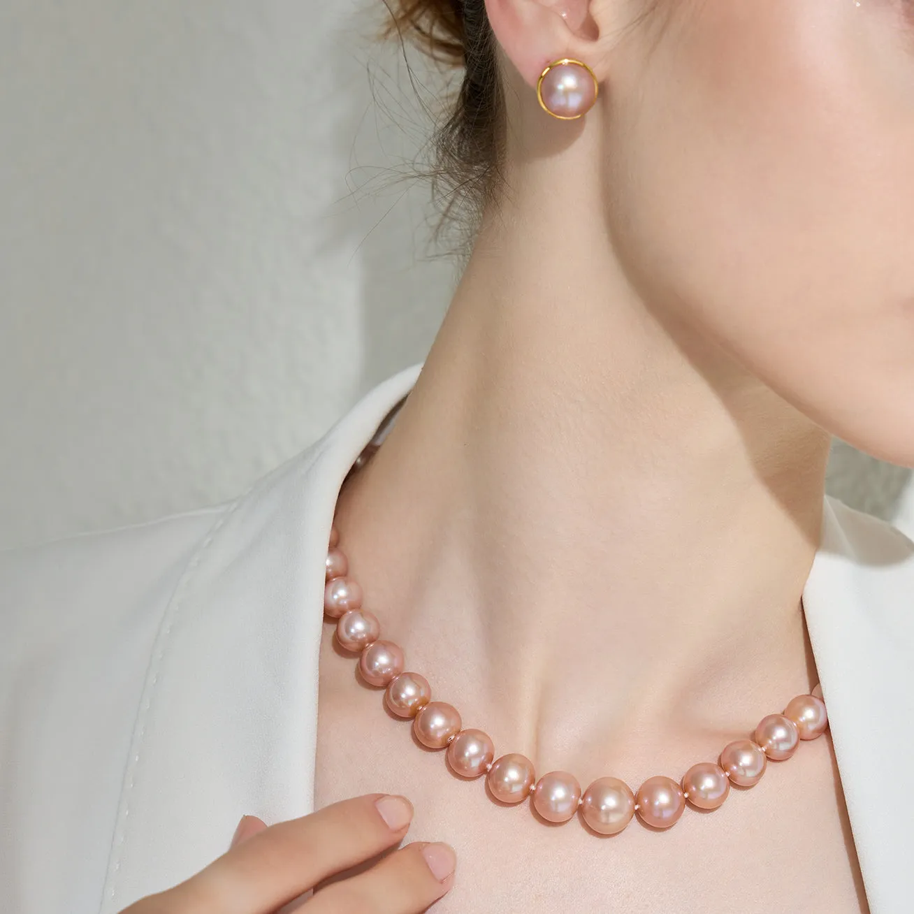 Top Lustre Pink Freshwater Pearl Necklace WN00496