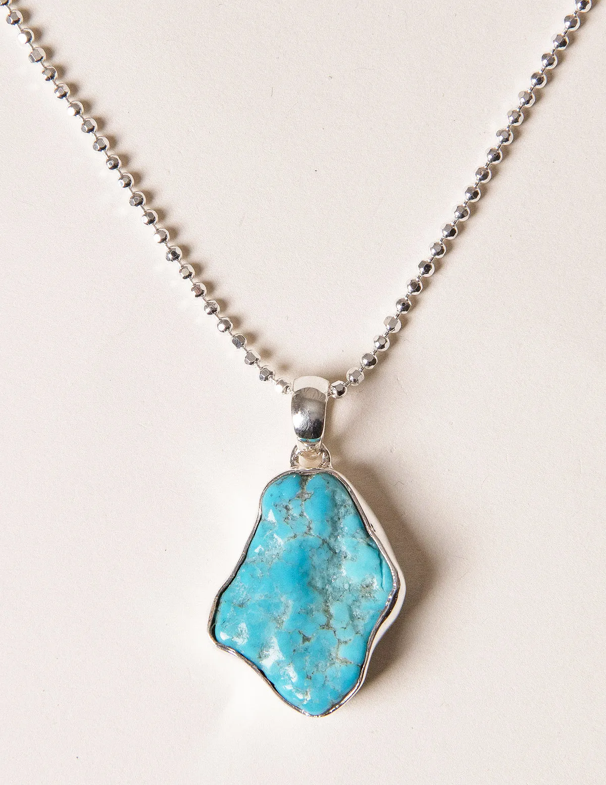 Turquoise Free Form Pendant - One Of A Kind