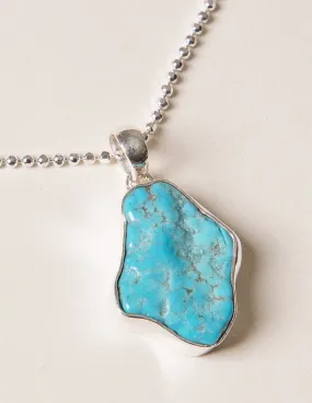 Turquoise Free Form Pendant - One Of A Kind