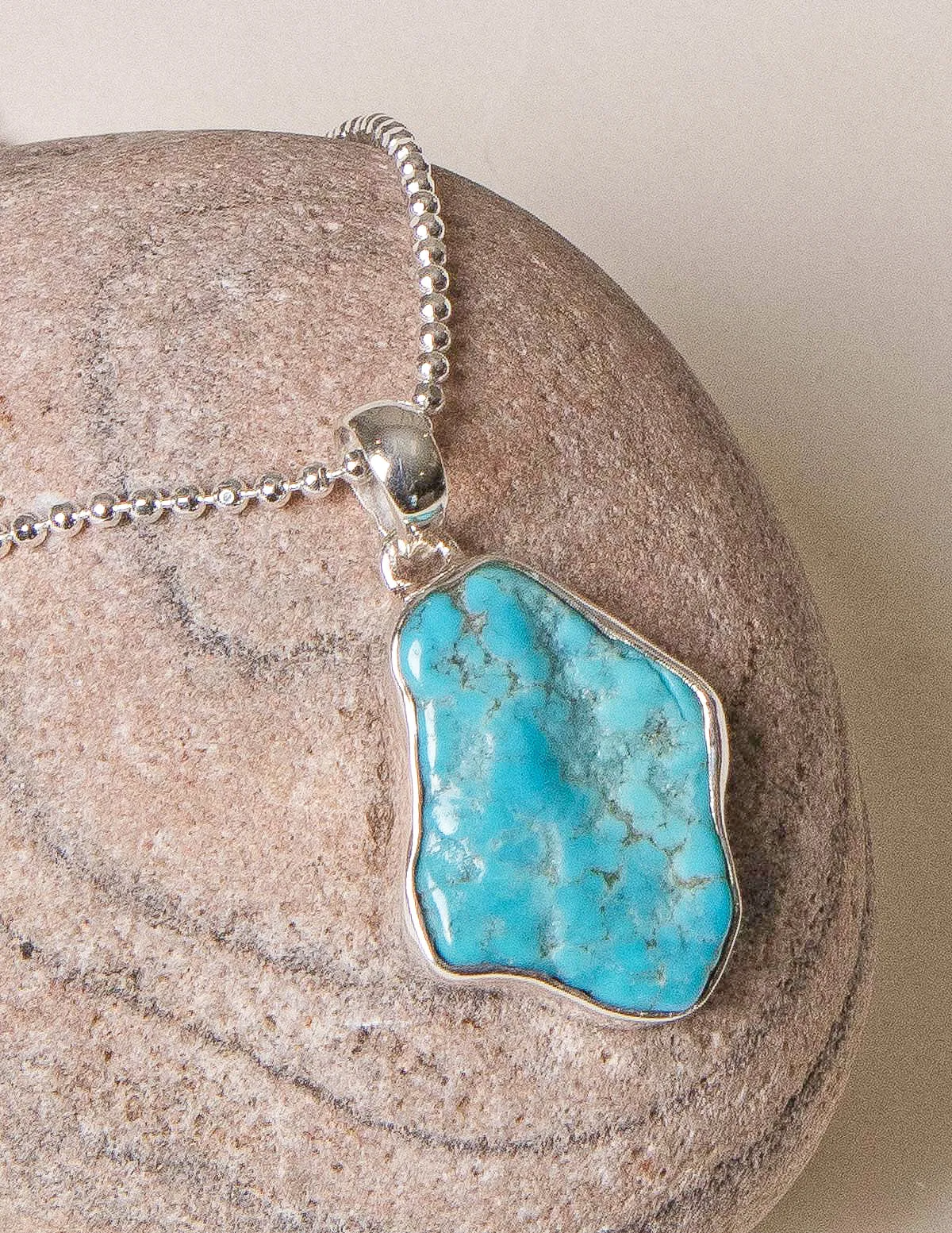 Turquoise Free Form Pendant - One Of A Kind