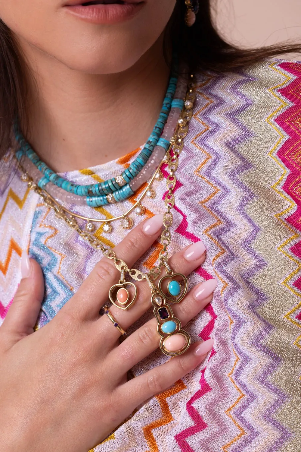 Turquoise Quartz Beaded Necklace