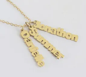 Vertical Mini Nameplate Necklace